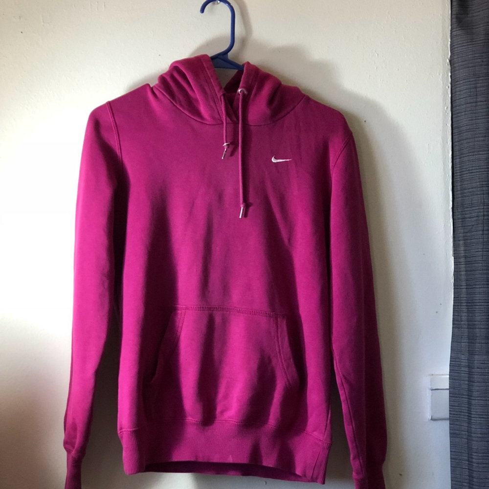 Fuchsia colored Nike hoodie